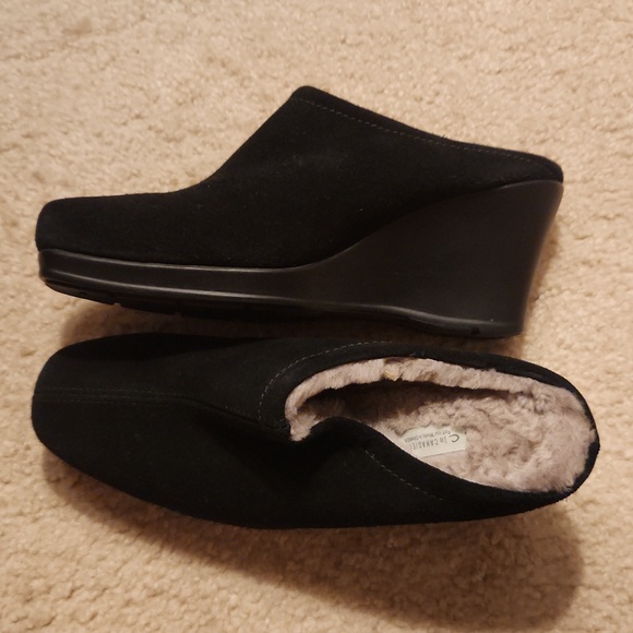 La Canadienne Black Shearling Suede Shoes Sz. 7.5 to 8 - Picture 4 of 7